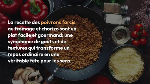 Video thumbnail for Poivrons Farcis au Fromage et Chorizo : Recette Facile et Gourmande