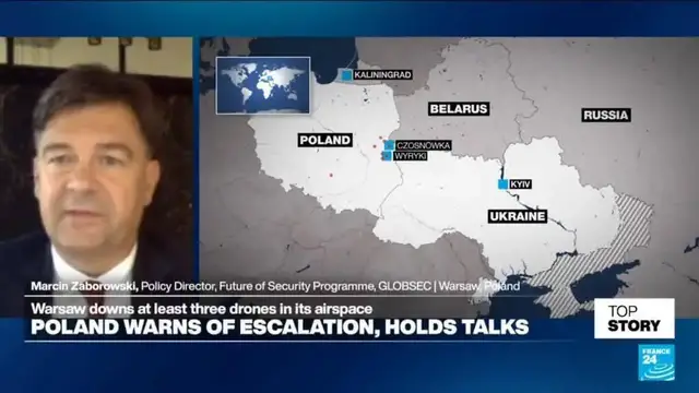 'Video thumbnail for 'Disquiet in Poland': Parliament convenes emergency session following Russian drone incursions'