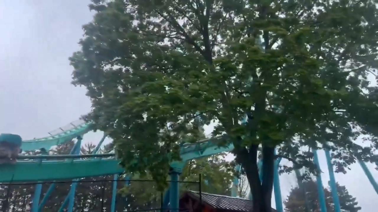 Video thumbnail for Canada: Roller Coaster Valleys at Canada’s Wonderland During Storm, Riders Stranded.