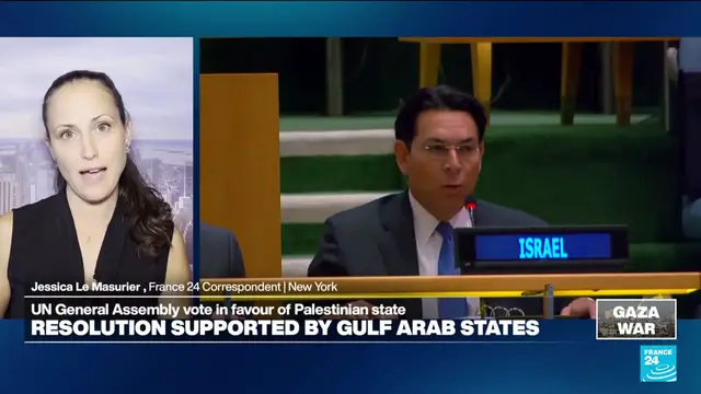 'Video thumbnail for UN assembly votes to back two-state solution for Israel and Palestine'