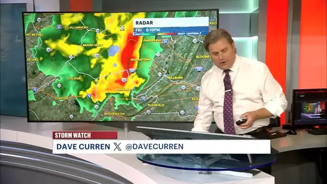 Video thumbnail for Showers linger as front slowly passes; cold air begins rushing in