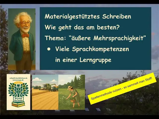 Video thumbnail for Spaltenmethode hilft bei "materialgestütztem Schreiben" - Beispiel: Thema "Mehrsprachigkeit" bei SuS