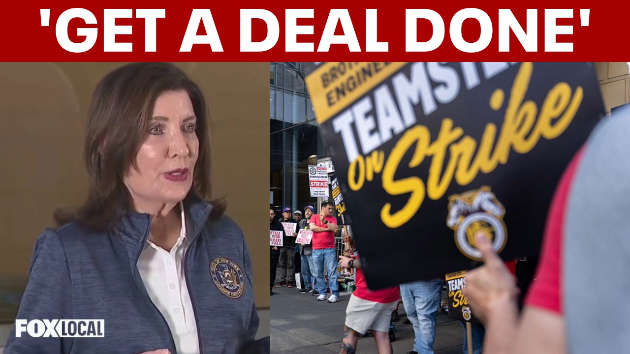 Video thumbnail for LIRR strike: Gov. Hochul urges unions, MTA to get a deal done