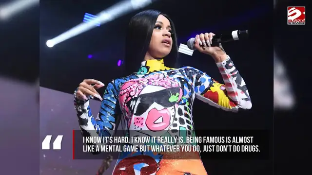Video thumbnail for Cardi B urges aspiring stars never to turn to drugs