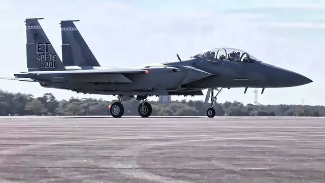 'Video thumbnail for F-15EX Arrives • U.S. Air Force's Newest Fighter Jet'