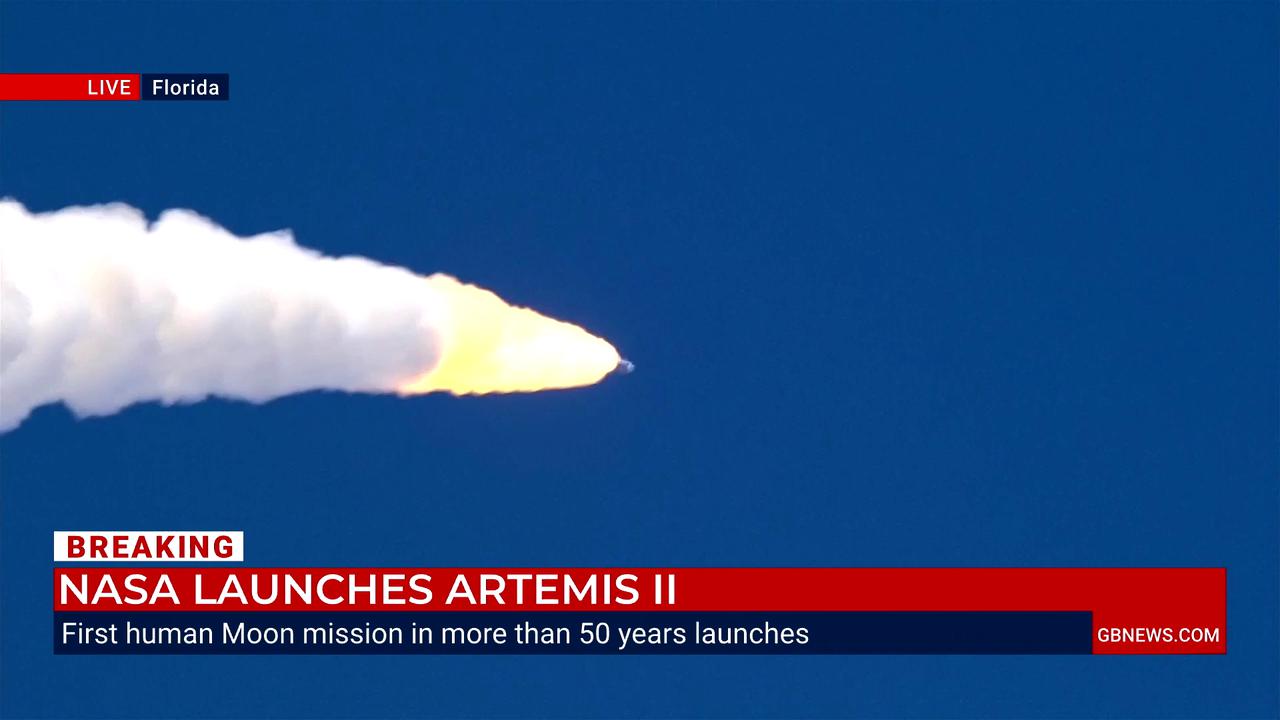 Video thumbnail for Watch the historic moment Nasa's Artemis II mission blasted off to the Moon