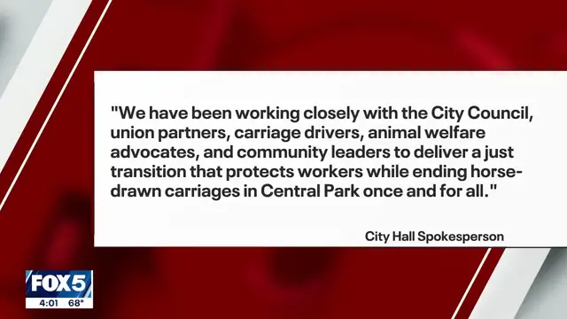 Video thumbnail for NYC horse carriage ban could be on the way