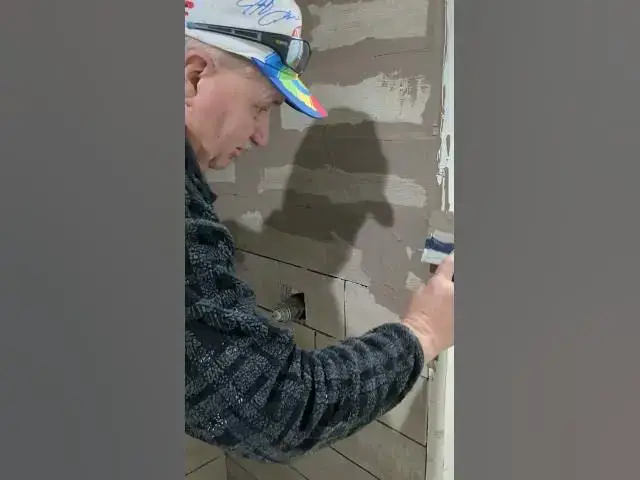 Video thumbnail for Grouting Tiles In Bathroom #Shorts