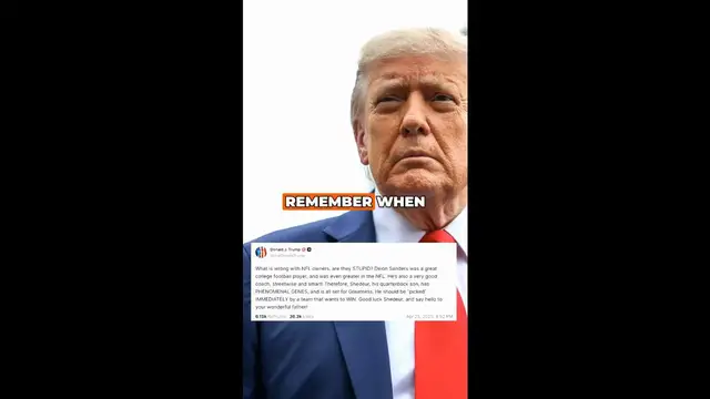 Video thumbnail for Donald Trump Praises Shedeur Sanders After Impressive First NFL Start