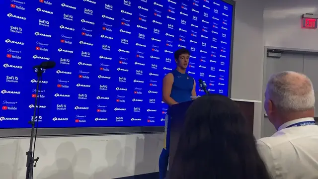 'Video thumbnail for Los Angeles Rams QB Stetson Bennett on 2-Point Conversion, First Team, What the Victory Means, Xavier Smith'
