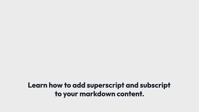 'Video thumbnail for Markdown Superscript and Subscript Tutorial'