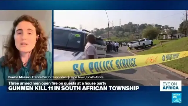 Video thumbnail for Mass shooting at a house party in South Africa kills 11