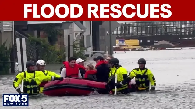 Video thumbnail for Powerful nor'easter thrashes Tri-State, dozens rescued, thousands lose power