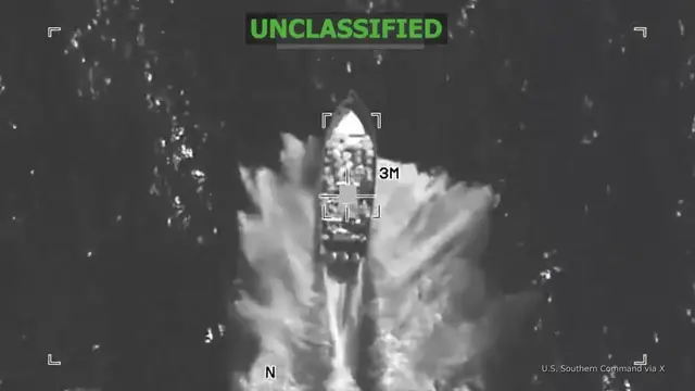 Video thumbnail for New US drug-boat strike adds pressure over Sept. 2 ‘survivor’ attack