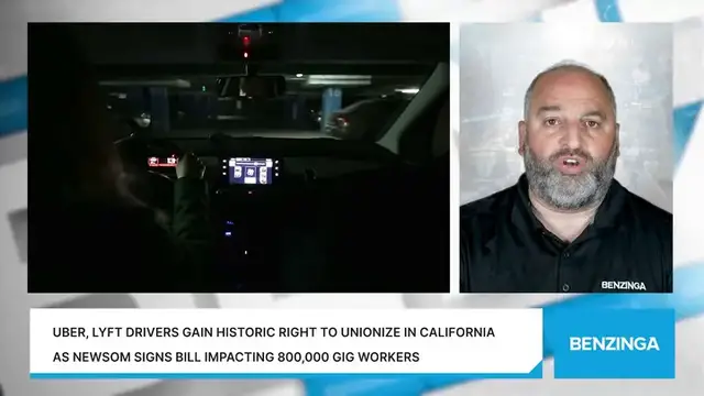 'Video thumbnail for Uber, Lyft Drivers Gain Historic Right To Unionize In California As Newsom Signs Bill Impacting 800,000 Gig Workers'