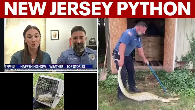 Video thumbnail for 8-foot python found in New Jersey shed after swallowing possum