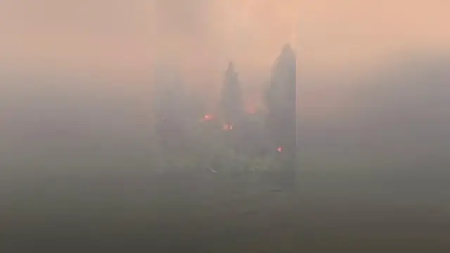 Video thumbnail for US: Nighttime Video Shows Spokane Wildfires Burning Across Washington Landscape.