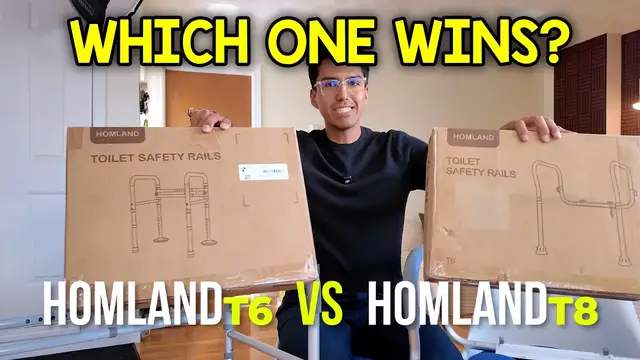 Video thumbnail for HOMLAND T6 vs T8 Toilet Safety Rails (Which Is Better?)