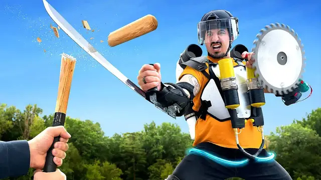 Video thumbnail for jake carlini: building a real battle suit! diy power armor with weapons