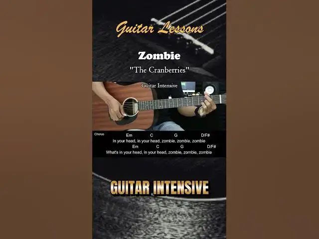 'Video thumbnail for Zombie - The Cranberries | EASY Guitar Tutorial with Chords / Lyrics #chordgitar'
