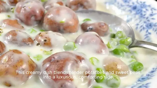 Video thumbnail for Creamed Potatoes and Peas