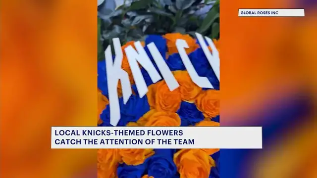 Video thumbnail for Local flower shop goes viral with Knicks-themed bouquets featured by team players