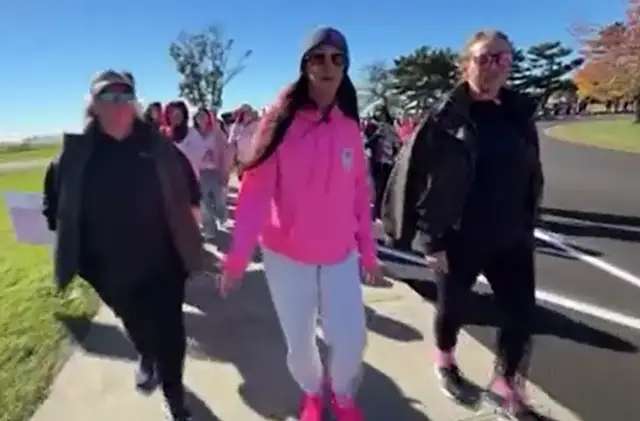 Video thumbnail for Breast cancer survivors and supporters flood Westport for annual walk