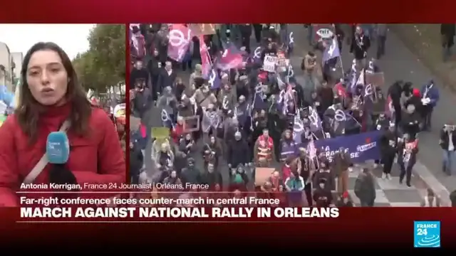 Video thumbnail for France: March against National Rally in Orleans