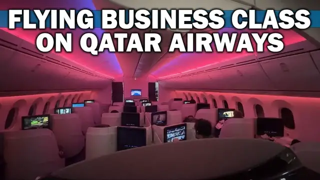 'Video thumbnail for Qatar Airways Business Class Flight Review 2024'