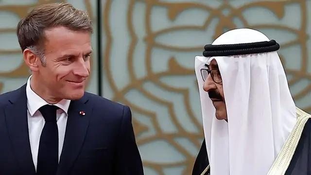 Video thumbnail for France’s Macron kicks off Gulf tour in Kuwait eyeing Strait of Hormuz security