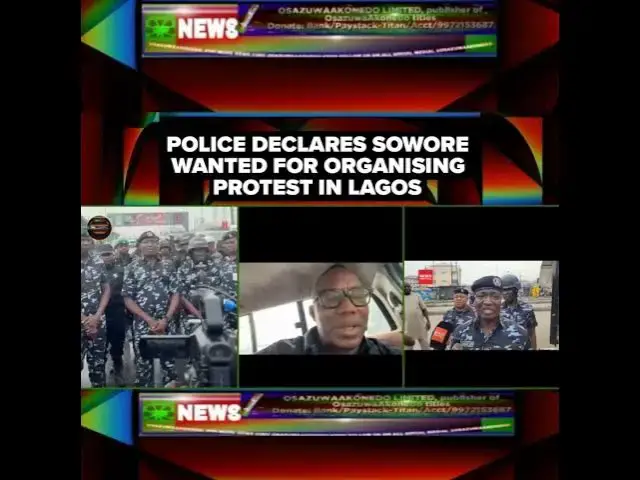 Video thumbnail for Police Declares Sowore Wanted For Organising Protest In Lagos