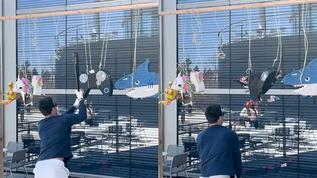 'Video thumbnail for Johnny Breaks Record for Fastest Piñata Smash'