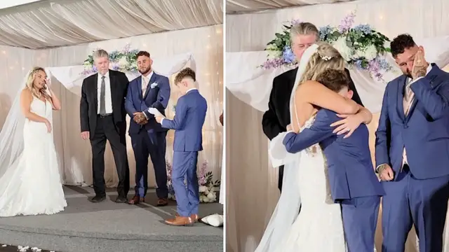 Video thumbnail for Stepson Surprises Bride On Altar By Calling Her Mom For First Time
