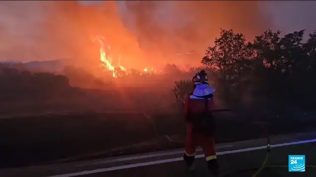 'Video thumbnail for Fires keep burning in southern Europe as army is deployed in Spain'