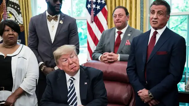Video thumbnail for NEWS OF THE WEEK: Sylvester Stallone blindsided by President Trump's move to make him Hollywood ambassador.