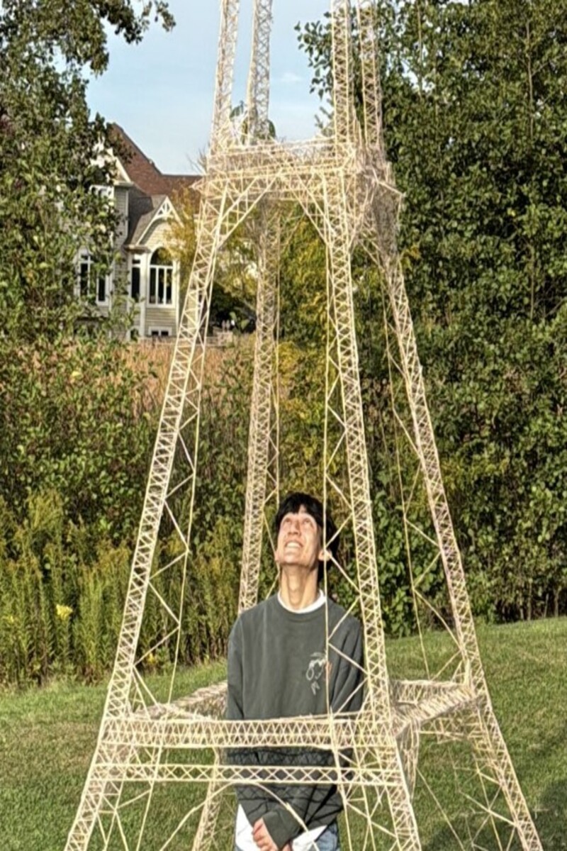 Video thumbnail for Tallest toothpick sculpture  5.28 metres (17.32 ft) by Eric Klabel