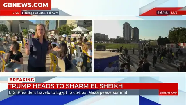 'Video thumbnail for WATCH: Audrey MacAlpine reports from the 'festive atmosphere' at Hostage Square in Tel Aviv'