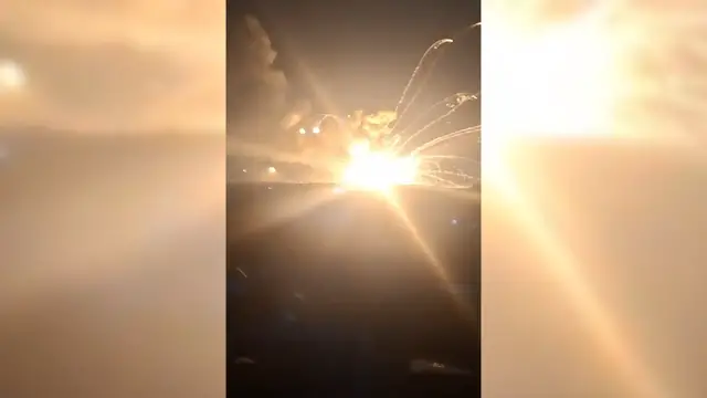 Video thumbnail for Massive explosions at Syrian army weapons depot near Aleppo