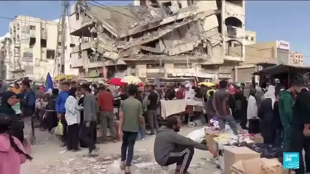 'Video thumbnail for Palestianians in Gaza mark the end of Ramadan with Eid al-Fitr'