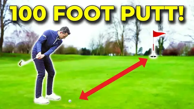 Video thumbnail for 100 Foot Golf Putt Challenge