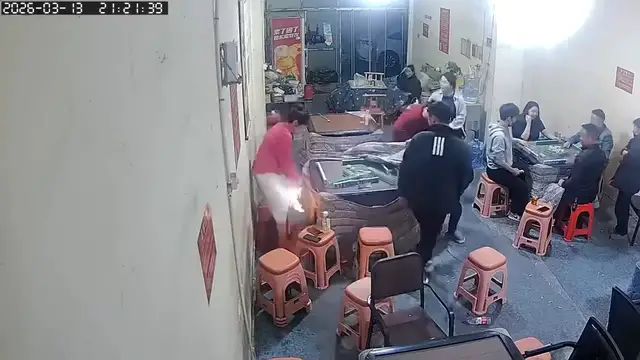 Video thumbnail for Woman’s Skirt Sparks Fire During Mahjong Game in China