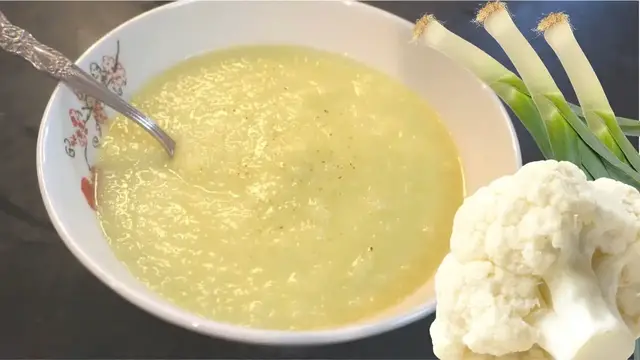 'Video thumbnail for Homemade Cauliflower & Leek Soup Recipe'