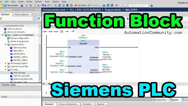 Video thumbnail for Function block in Siemens PLC - TIA Portal Courses Online