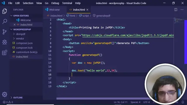 Video thumbnail for jsPDF Tutorial | Printing Dates in jsPDF PDF Documents