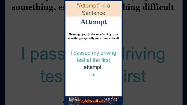 Video thumbnail for Attempt meaning | Attempt in a Sentence | Most common words in English #shorts