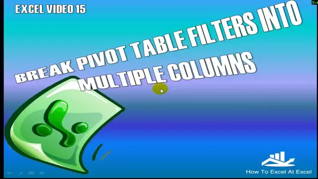 Video thumbnail for Excel Tip Split Pivot Table Filters Into Multiple Columns