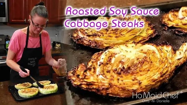 'Video thumbnail for Roasted Soy Sauce Cabbage Steaks'