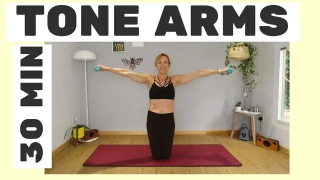 'Video thumbnail for Pilates with weights to tone arms'