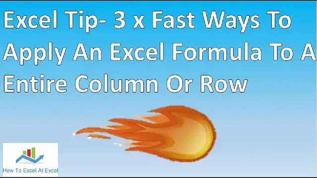 Video thumbnail for Excel Video Tip 3 Fastest Ways To Apply A Formula To An Entire Column Or Row In Excel