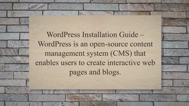 Video thumbnail for WordPress Installation Guide